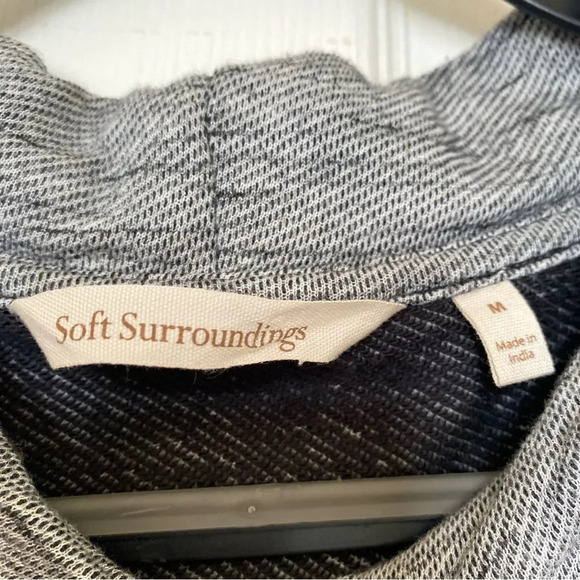 SOFT SURROUNDINGS York Tiered Pullover Sweater Gray Black Chiffon Size Medium - Picture 5 of 8